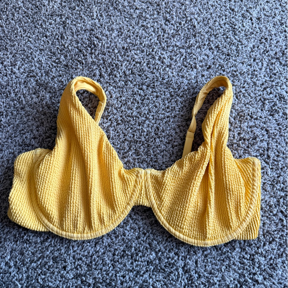 Abercrombie & Fitch Curve Love Sunny Yellow Bikini Top